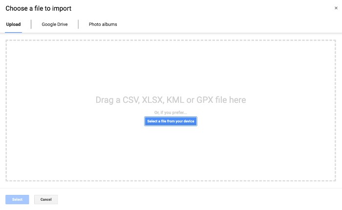 Select and upload the map file from your device